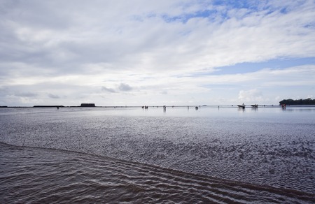 Clouds over the sea, Alibag, Raigad District, Konkan, Maharashtra, Indiaの写真素材