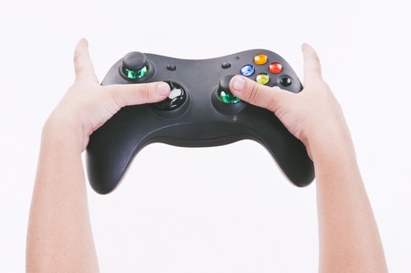 Close-up of a girl playing video game