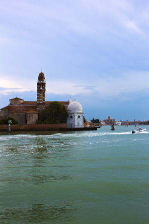 Buildings at waterfront, Venice, Veneto, Italyの写真素材