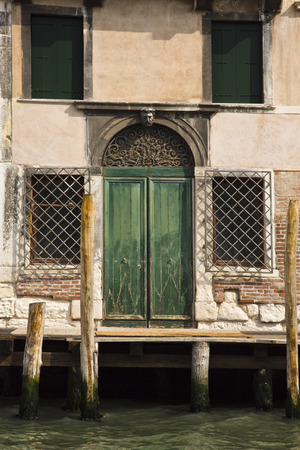 Building on a canal, Venice, Veneto, Italyの写真素材
