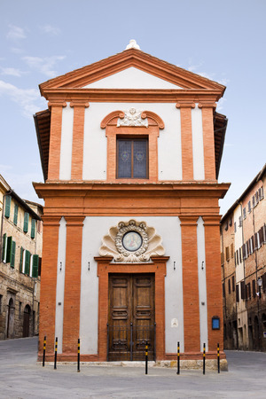 Facade of a building, Siena, Siena Province, Tuscany, Italyの写真素材