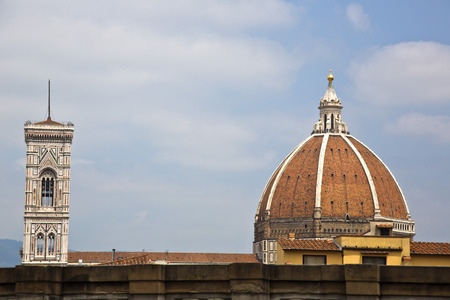 Campanile Di Giotto with Duomo Santa Maria Del Fiore, Piazza Del Duomo, Florence, Tuscany, Italyの写真素材