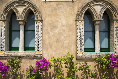Potted plants outside a building, Ravello, Amalfi Coast, Salerno, Campania, Italyの写真素材