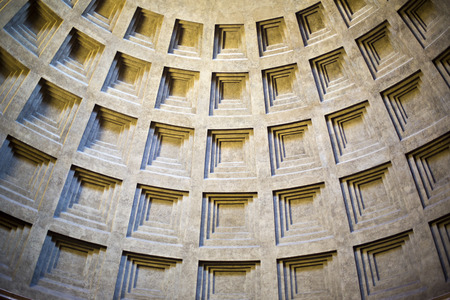 Low angle view of a ceiling, Pantheon Rome, Lazio, Rome, Rome Province, Italyの写真素材
