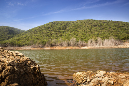 Lake in a park, Kambala Konda Eco Tourism Park (Majjisrinath), Visakhapatnam, Andhra Pradesh, Indiaの写真素材