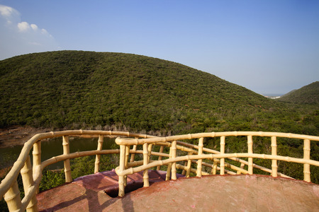 Watch tower in a park, Kambala Konda Eco Tourism Park (Majjisrinath), Visakhapatnam, Andhra Pradesh, Indiaの写真素材