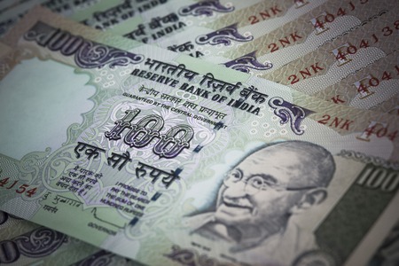 Close-up Indian One Hundred Rupee Notesの写真素材