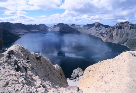 Lake and hillsの写真素材