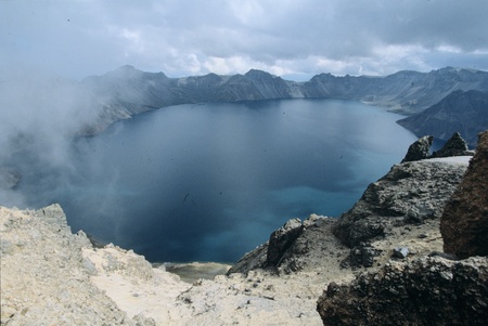 Lake and hillsの写真素材