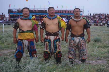 Men at wood racing festivalのeditorial素材