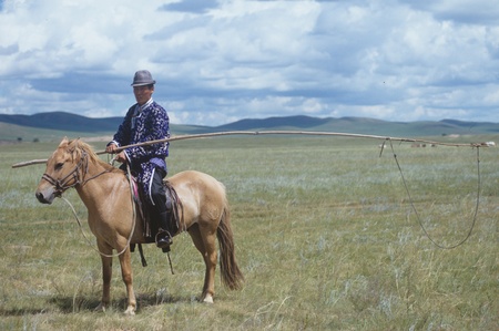 Herders riding horseのeditorial素材