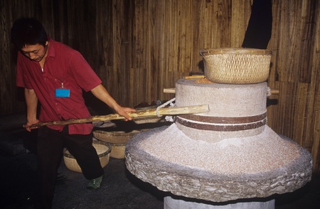 Man at the stone millのeditorial素材