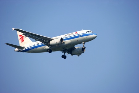 Airplane flying in the skyのeditorial素材