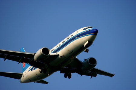 Airplane flying in the sky