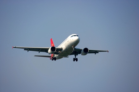 Airplane flying in the skyのeditorial素材