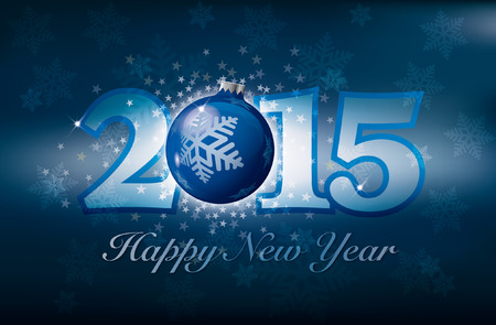 Happy New Year with stars and snowのイラスト素材