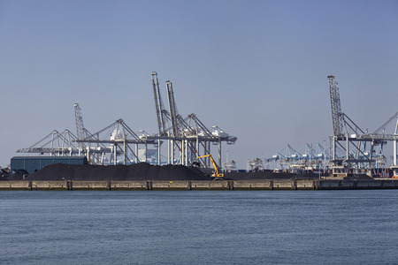 Cargo coal terminal  - Rotterdam, the biggest European portの写真素材