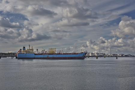 Container terminal in Rotterdam. Port of Rotterdam Netherlands is the largest port in Europe Covering 105 sq. KM and stretches over a distance of 40 KM.のeditorial素材