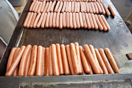 Hot Dogs on a Grill の写真素材