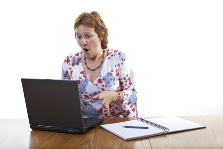 Business woman computer virus bug crash の写真素材