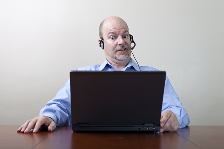 Businessman with WTF expression の写真素材