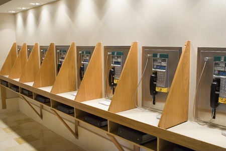 Public telephones の写真素材