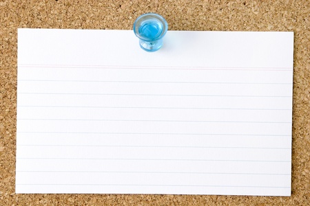 Blank index card pinned to a corkboard の写真素材