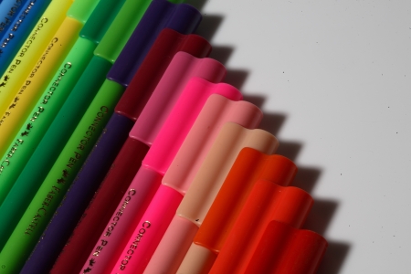 Close-up of colorful sketch pens