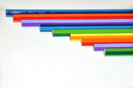 Colorful pencils on white backgroundの写真素材