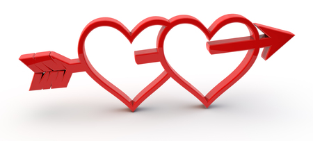 3d red love symbolの写真素材