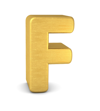 3d letter F gold 3d letter F gold