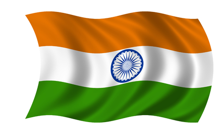 waving indian flagの写真素材