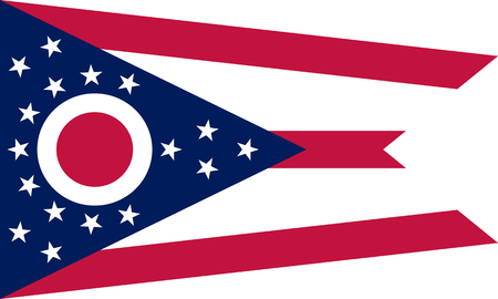 flat ohio state flag - usaの写真素材