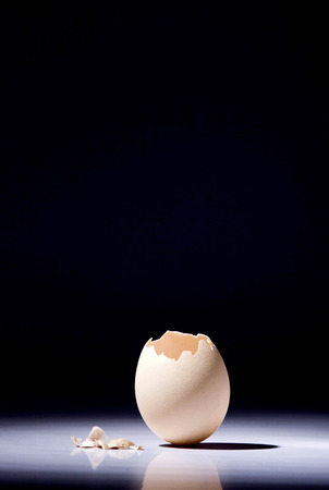 A standing broken egg