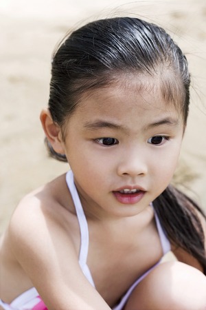 Girl having fun on the beach