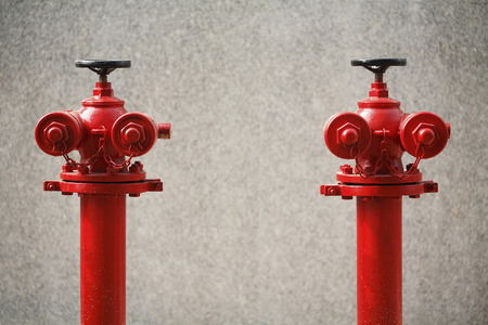 Fire hydrants side by side