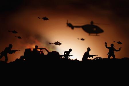 Toy soldiers on battlefield