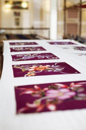 Painted batik fabric