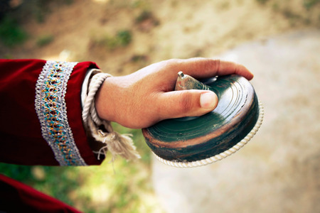 Man holding a topの写真素材