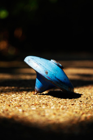 Blue top on the groundの写真素材