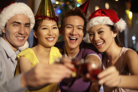 Group of people at Christmas partyの写真素材