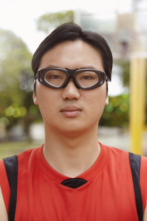 Portrait of basketball player looking at the cameraの写真素材