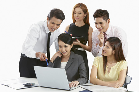 Business people working together on the laptopの写真素材