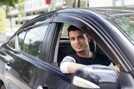 Man in a car