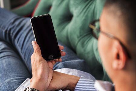 Man using mobile phoneの写真素材