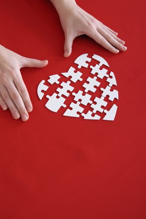 Heart shaped puzzleの写真素材