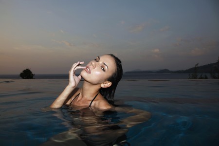 Woman in pool
