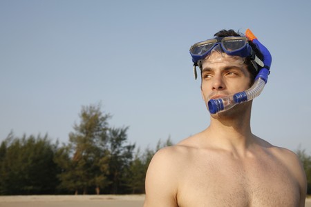 Man with scuba maskの写真素材