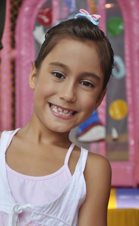 Girl smiling happily
