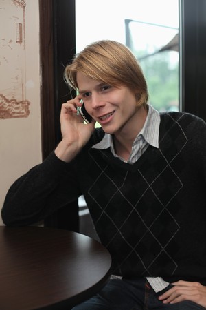 Man talking on the phoneの写真素材